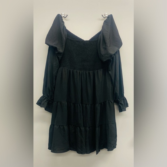 Dokotoo NWT Off The Shoulder V Neck Long Sleeve Ruffle Flowy Mini Dress XL - Picture 3 of 7